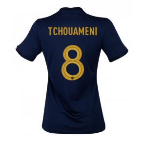 Francja Aurelien Tchouameni #8 Koszulka Podstawowych Kobiety MŚ 2022 Krótki Rękaw